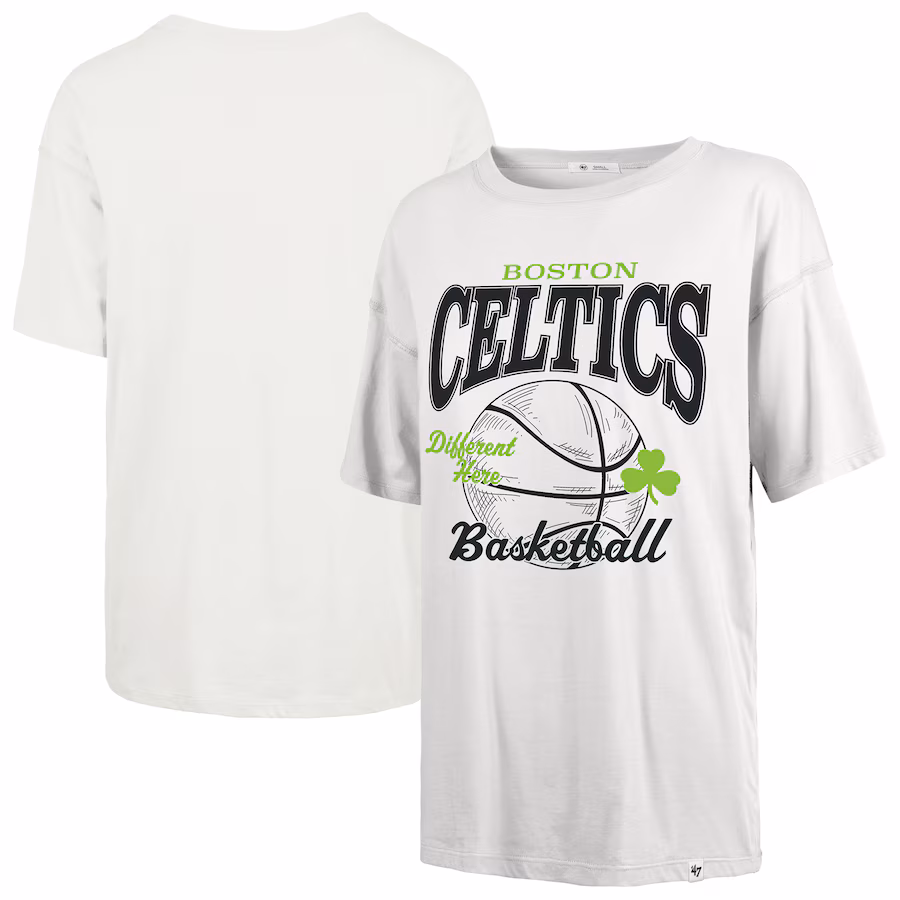 Women's Boston Celtics  '47 White City Edition Down Court Sadie T-Shirt - Ujersey Shop