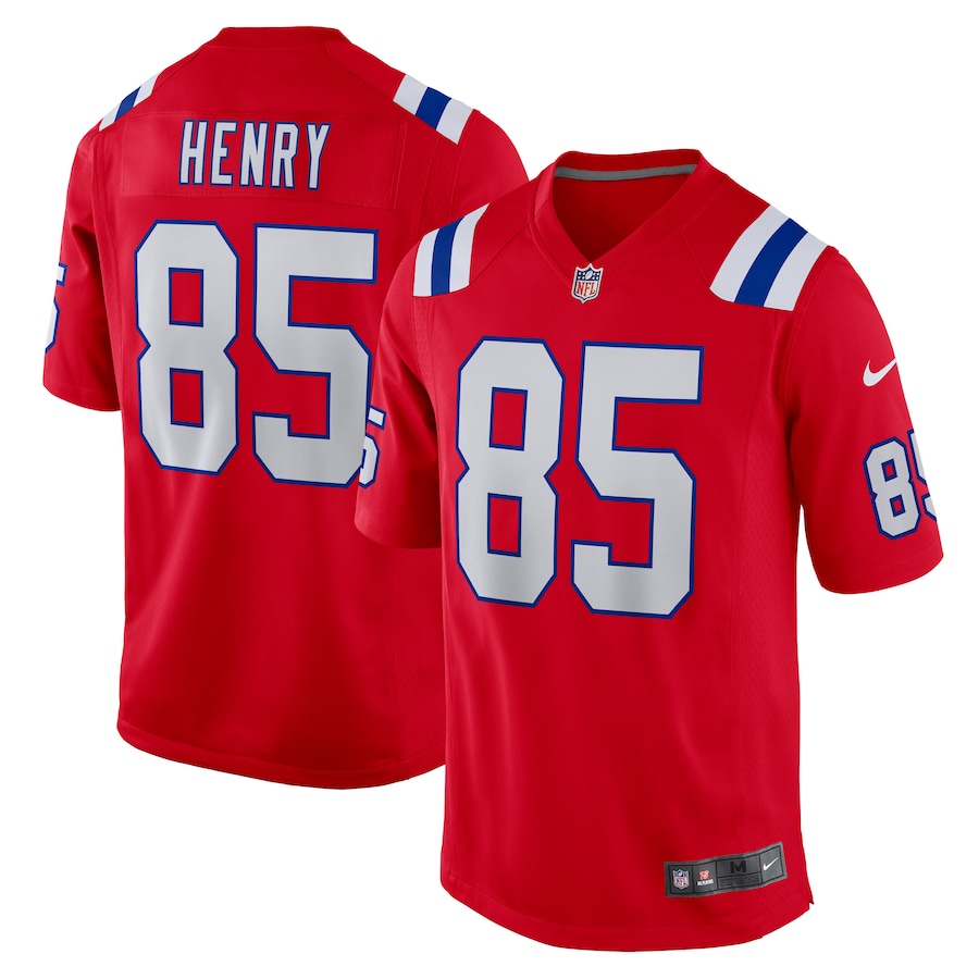 Men's New England Patriots Hunter Henry Nike Red Game Alternate Jersey - Ujersey Shop