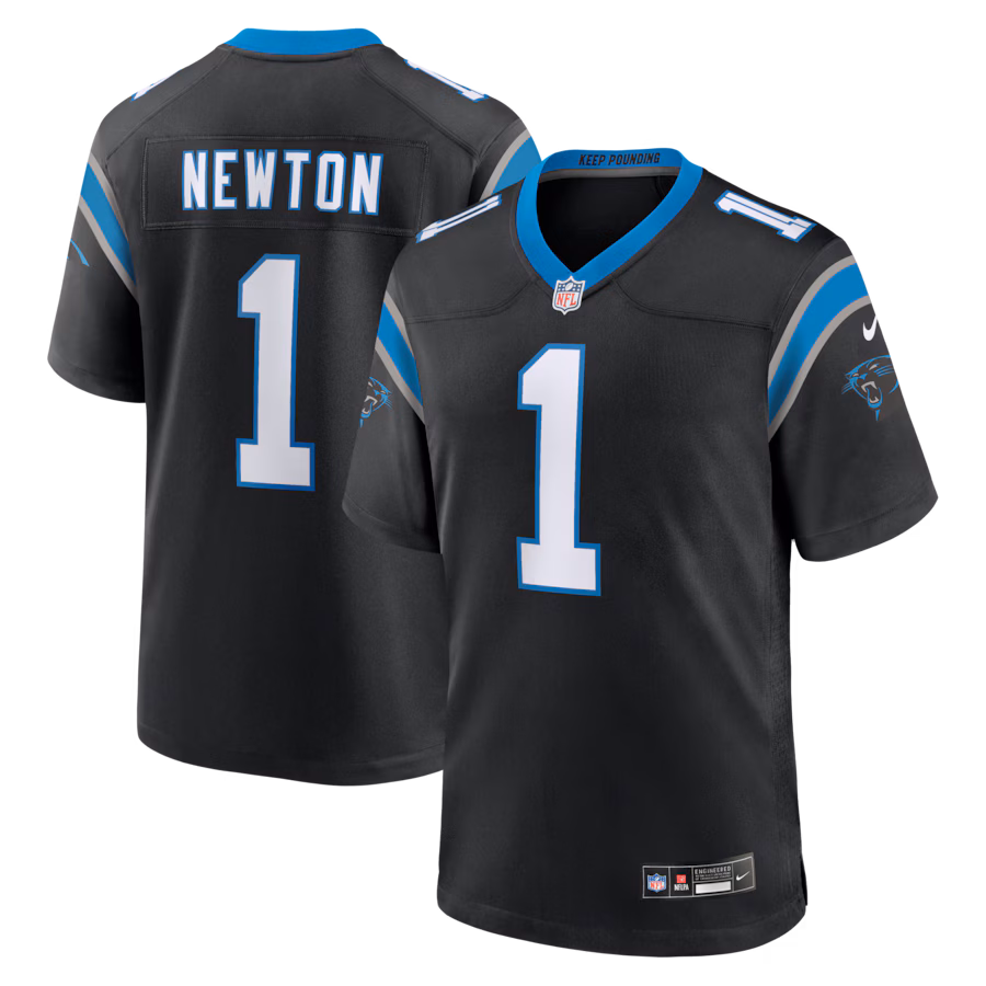 Men's Carolina Panthers Cam Newton Nike Black Team Retired Game Jersey - Ujersey Shop