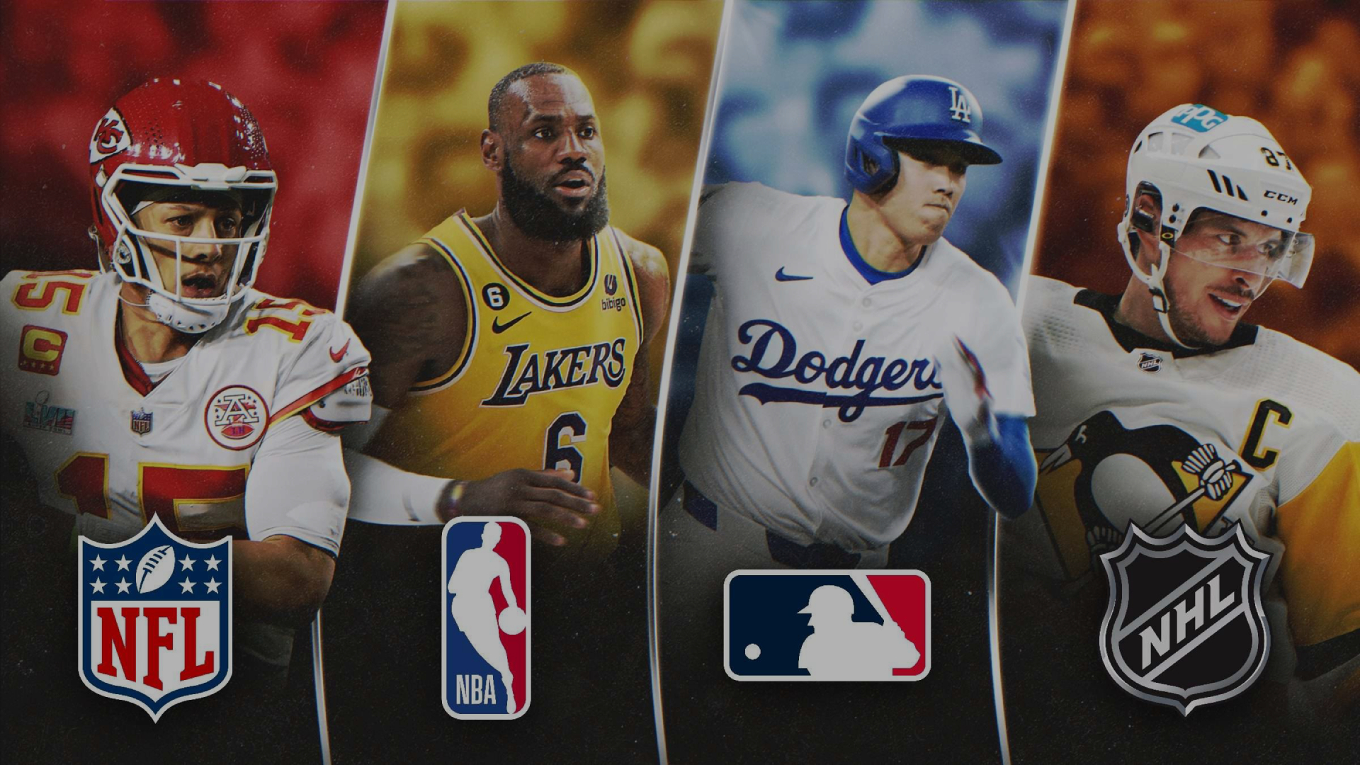 Collection of jerseys from various sports leagues