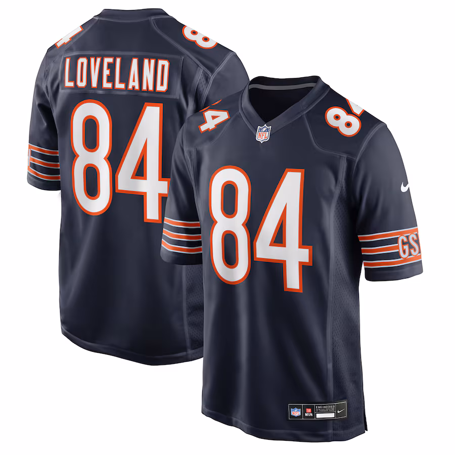 Men's Chicago Bears Colston Loveland Nike Navy 2025 NFL Draft First Round Pick Game Jersey