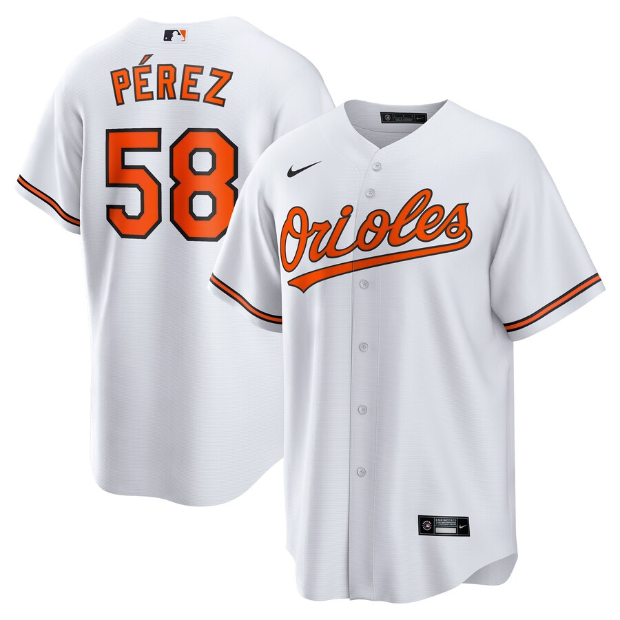 Men's Baltimore Orioles Cionel Pérez Nike White Home  Replica Player Jersey