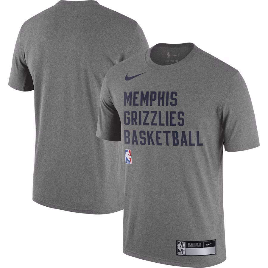 Men's Memphis Grizzlies Nike Heather Gray 2023/24 Sideline Legend Performance Practice T-Shirt