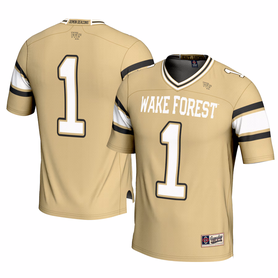 Men's GameDay Greats #1 Gold Wake Forest Demon Deacons Football Jersey