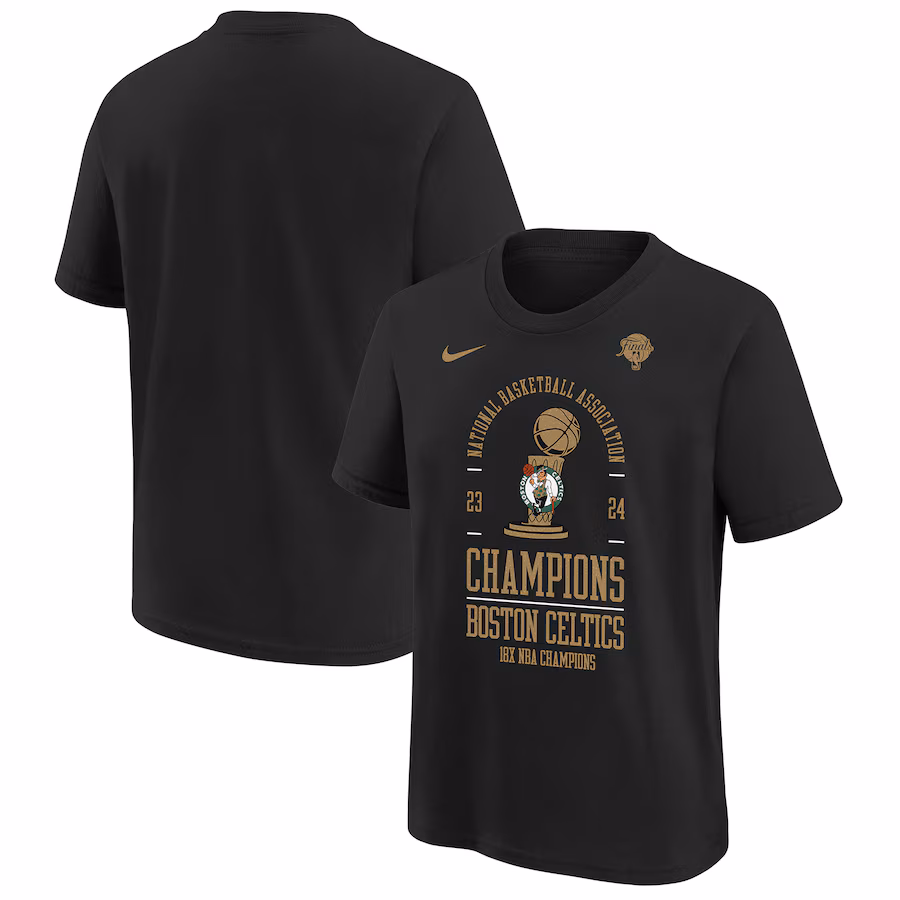 Youth Boston Celtics Nike Black 18-Time NBA Finals Champions Locker Room T-Shirt