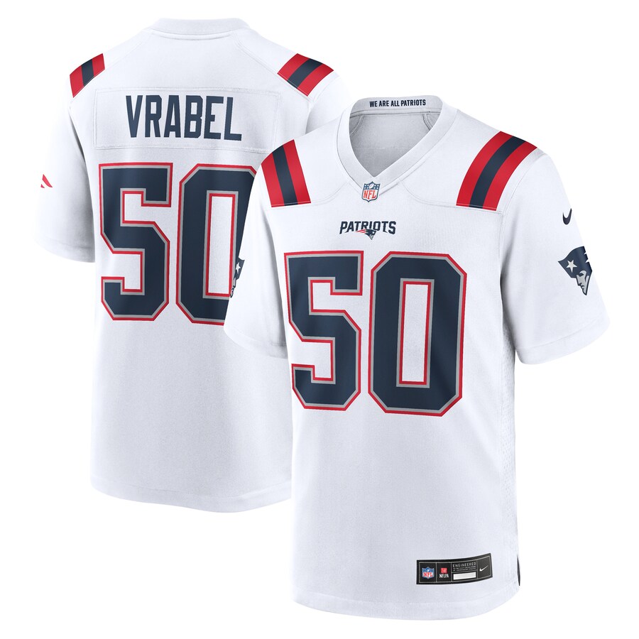 Men's New England Patriots Mike Vrabel Nike  White Retired Player Game Jersey