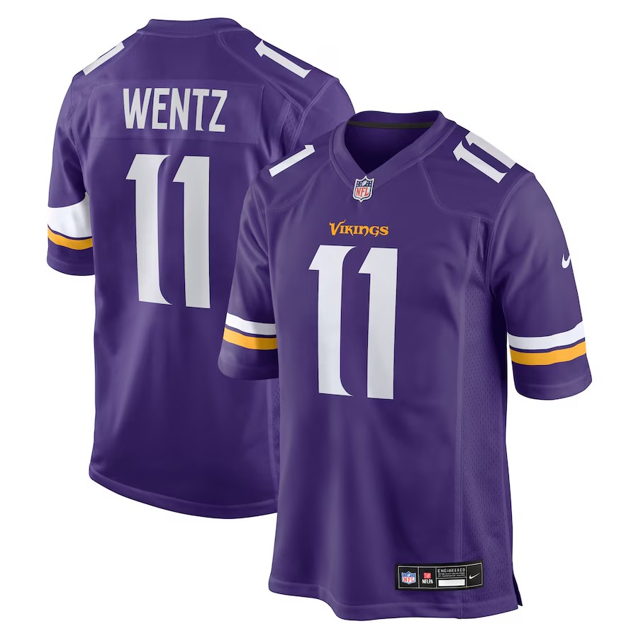 Men's Minnesota Vikings Carson Wentz Nike Purple Team Game Jersey