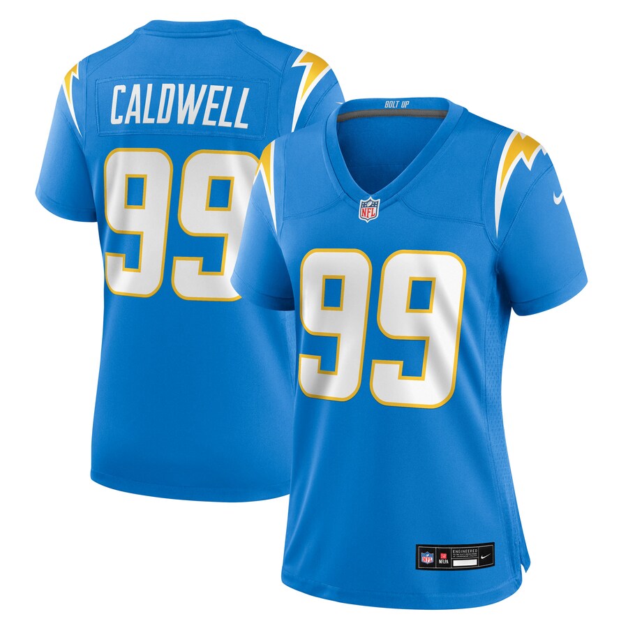 Women's Los Angeles Chargers Jamaree Caldwell Nike Powder Blue Team Game Jersey