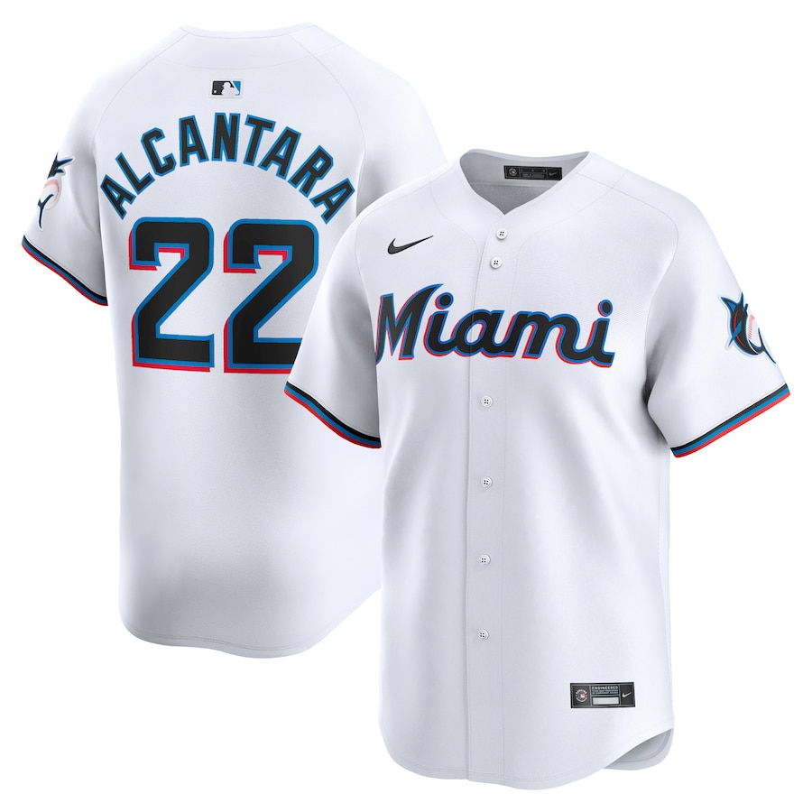 Youth Miami Marlins Sandy Alcantara Nike White Home Limited Jersey