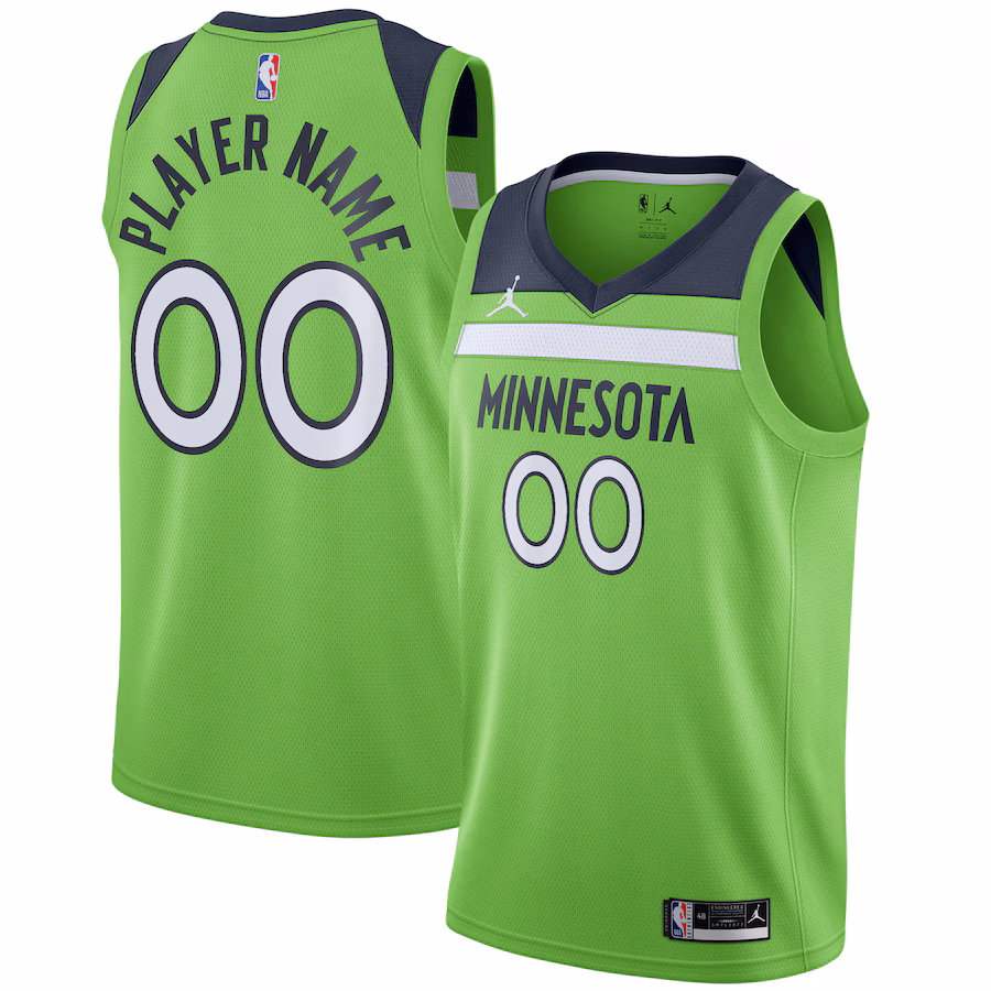 Men's Minnesota Timberwolves Jordan Brand Green Swingman Custom Jersey - Statement Edition