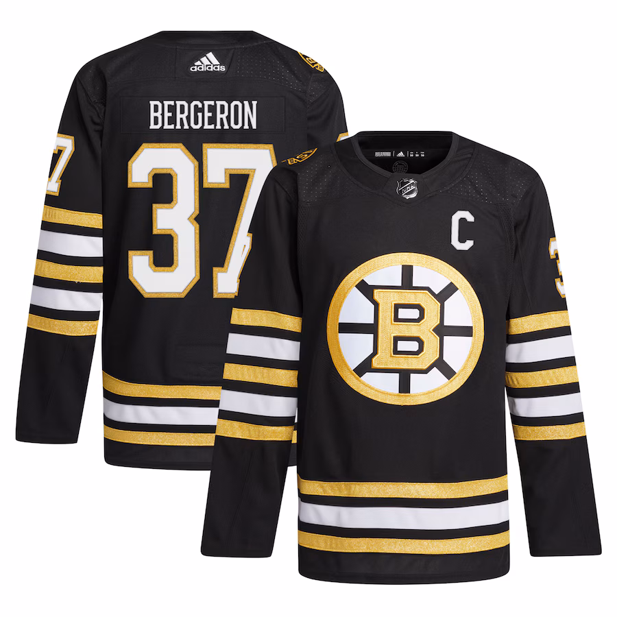 Men's Boston Bruins Patrice Bergeron adidas Black Home Primegreen Authentic Player Jersey