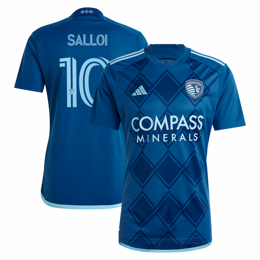 Men's Sporting Kansas City Daniel Salloi adidas Navy 2024 Diamonds Our Forever Replica Player Jersey