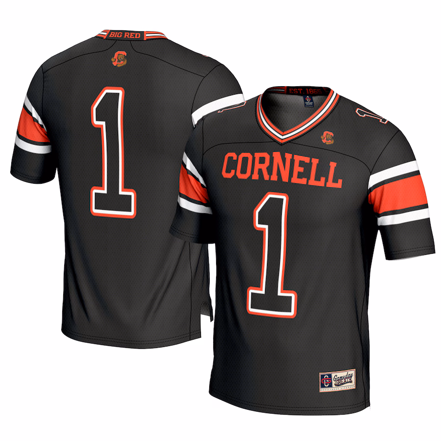 Men's GameDay Greats #1 Black Cornell Big Red Football Jersey