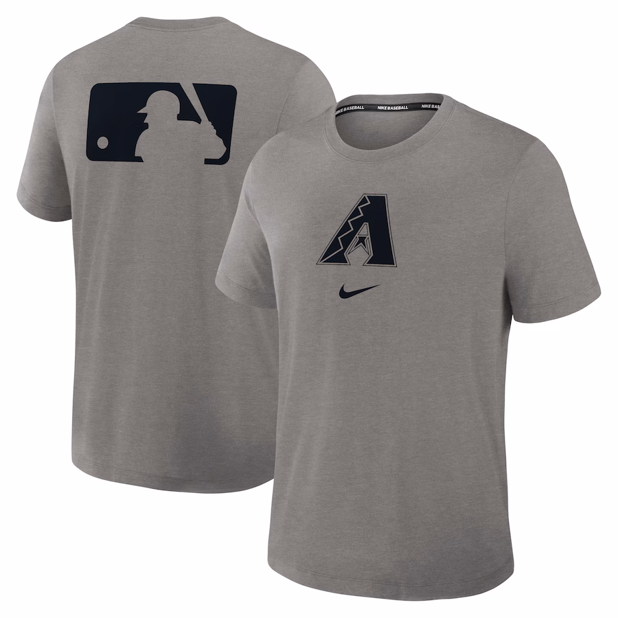 Men's Arizona Diamondbacks Nike Heather Charcoal Authentic Collection Early Work Tri-Blend Performance T-Shirt