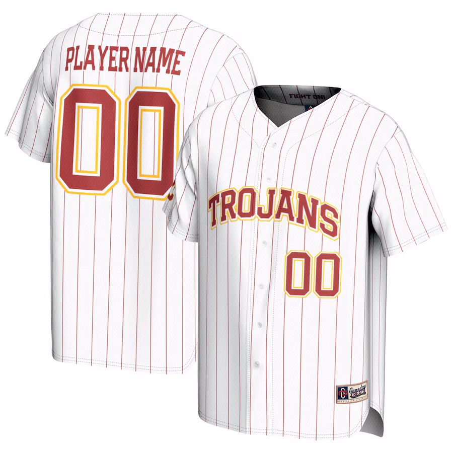 USC Trojans GameDay Greats Youth NIL Pick-A-Player Baseball Lightweight Jersey - White