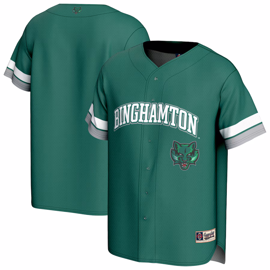 Men's GameDay Greats Green Binghamton Bearcats Spirit Baseball Jersey