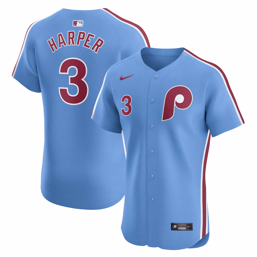 Men's Philadelphia Phillies Bryce Harper Nike Royal Alternate Elite Player Jersey