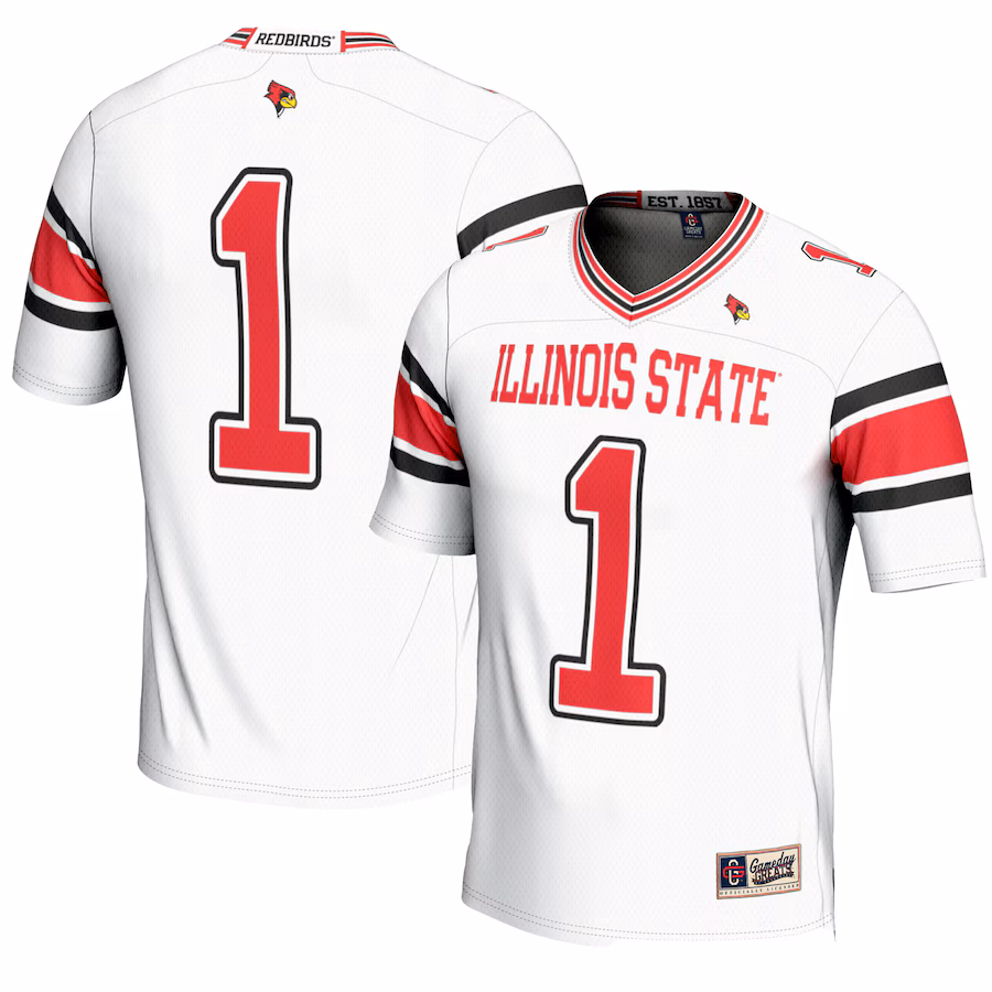 Men's GameDay Greats #1 White Illinois State Redbirds Endzone Football Jersey