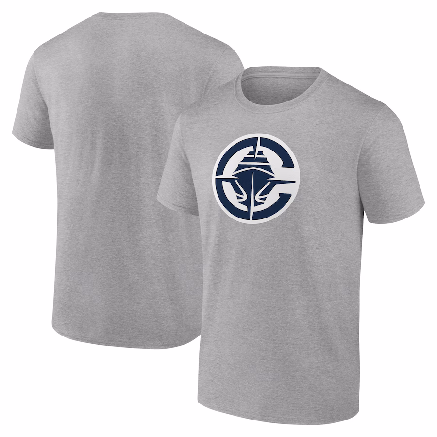 Men's LA Clippers  Heather Gray Primary Logo T-Shirt