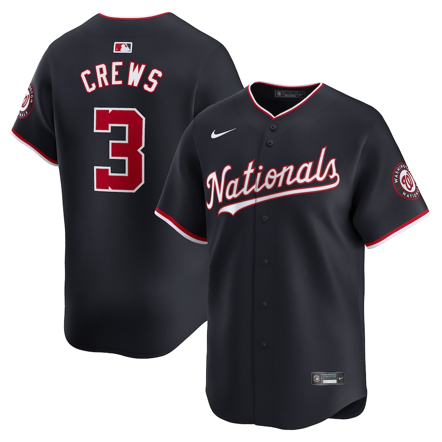 Men's Washington Nationals Dylan Crews Nike Navy Alternate Limited Player Jersey