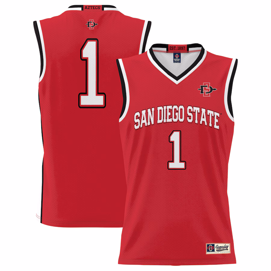 Male GameDay Greats #1  Scarlet San Diego State Aztecs  Lightweight Basketball Jersey