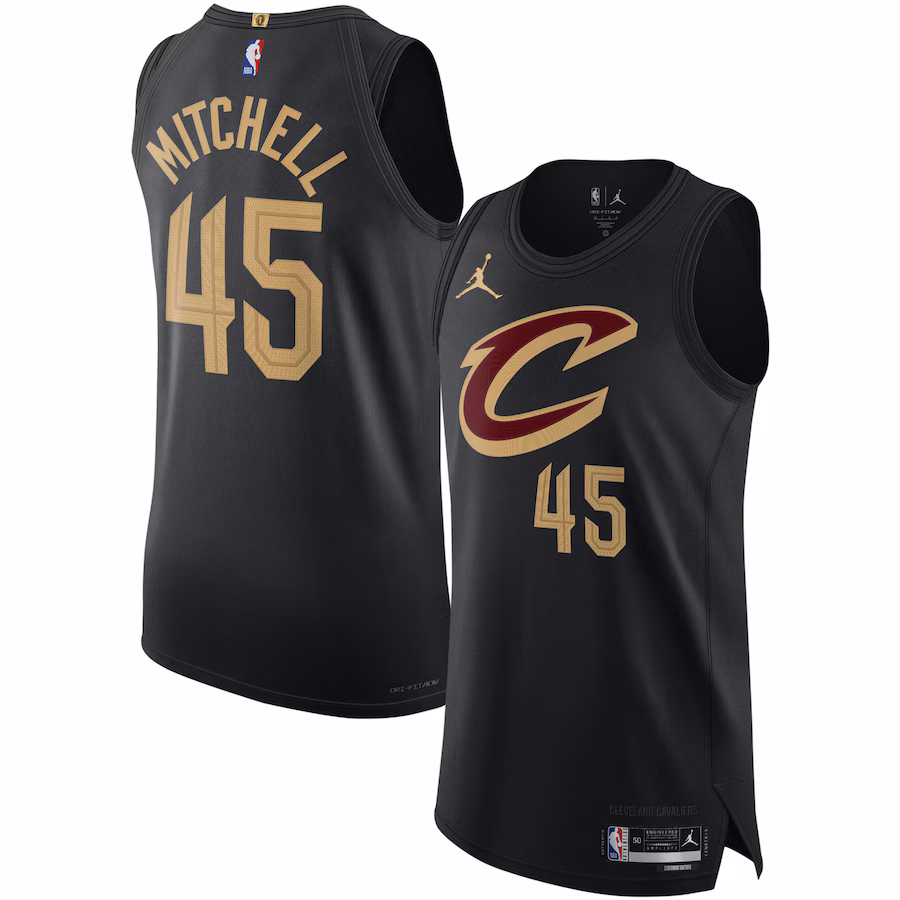 Men's Cleveland Cavaliers Donovan Mitchell Jordan Brand Black Authentic Player Jersey - Statement Edition