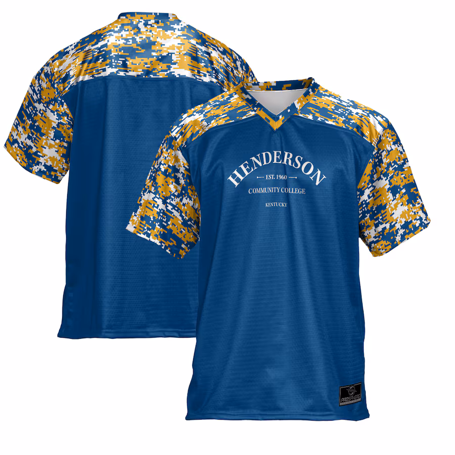 Men's ProSphere  Blue Henderson Community College Football Jersey