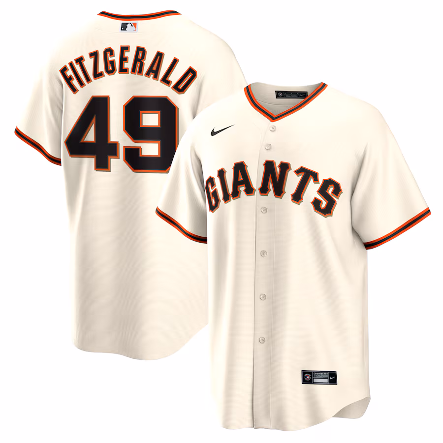 Men's San Francisco Giants Tyler Fitzgerald Nike Cream Home Replica Jersey