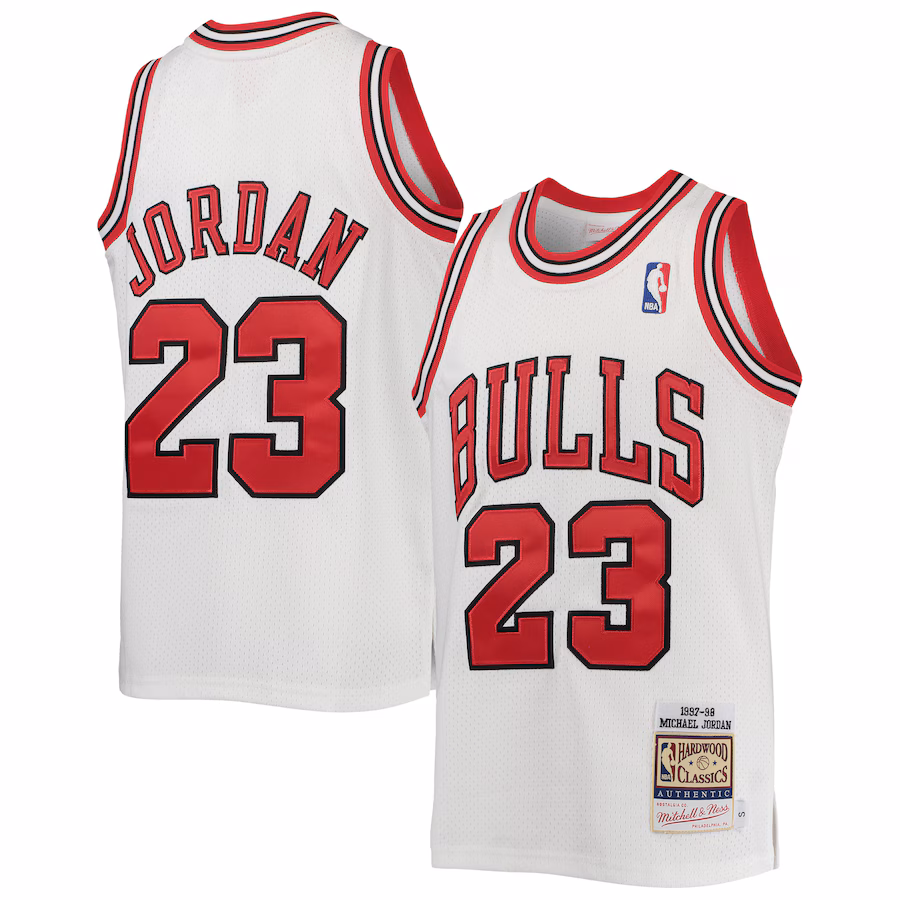 Youth Chicago Bulls Michael Jordan Mitchell & Ness White 1997/98 Hardwood Classics Authentic Jersey