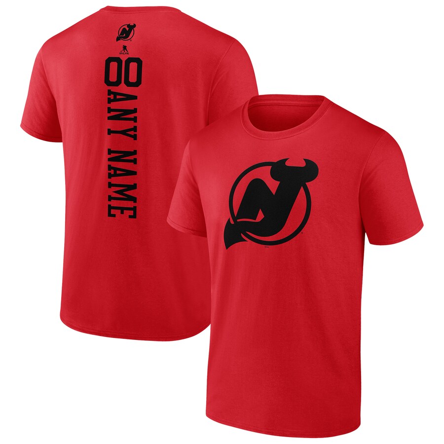 Men's New Jersey Devils Red Personalized One Color T-Shirt