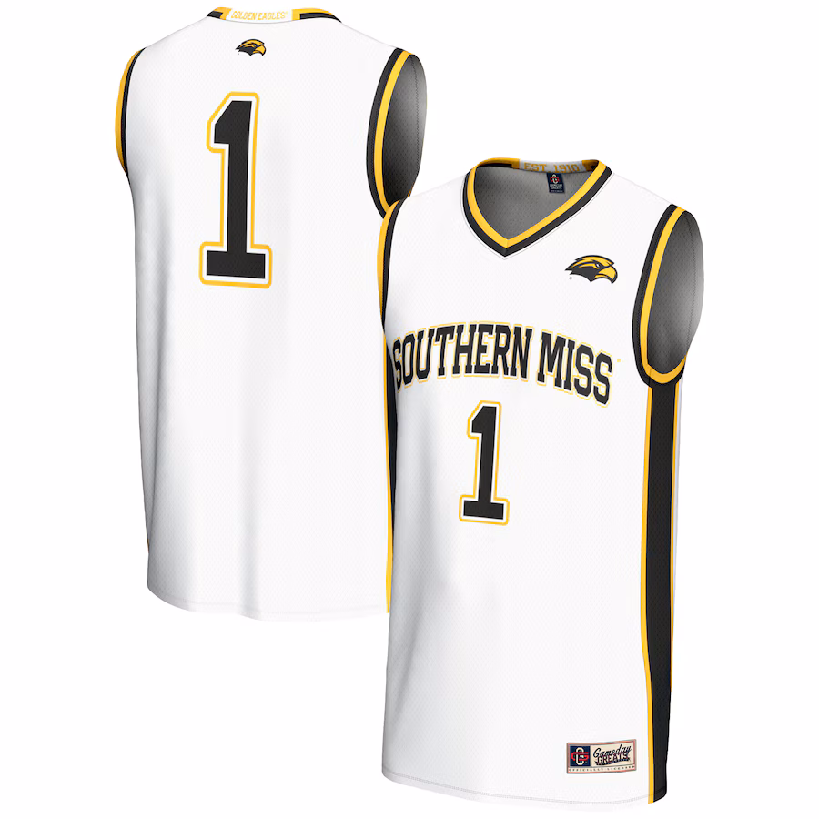 Male GameDay Greats #1  White Southern Miss Golden Eagles  Lightweight Basketball Jersey