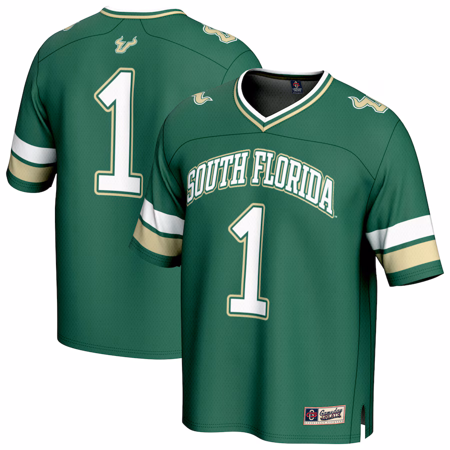 GameDay Greats #1 Green South Florida Bulls Lightweight Collegiate Football Fashion Jersey