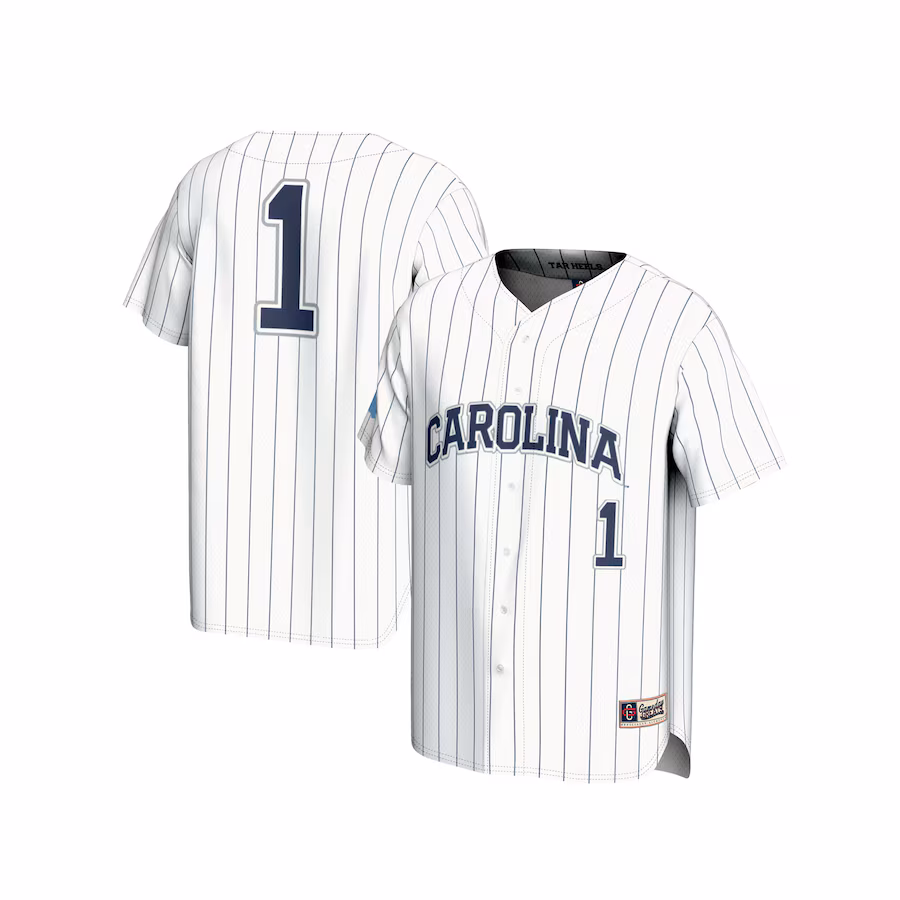 Youth GameDay Greats  White #1 North Carolina Tar Heels Lightweight Baseball Fashion Jersey