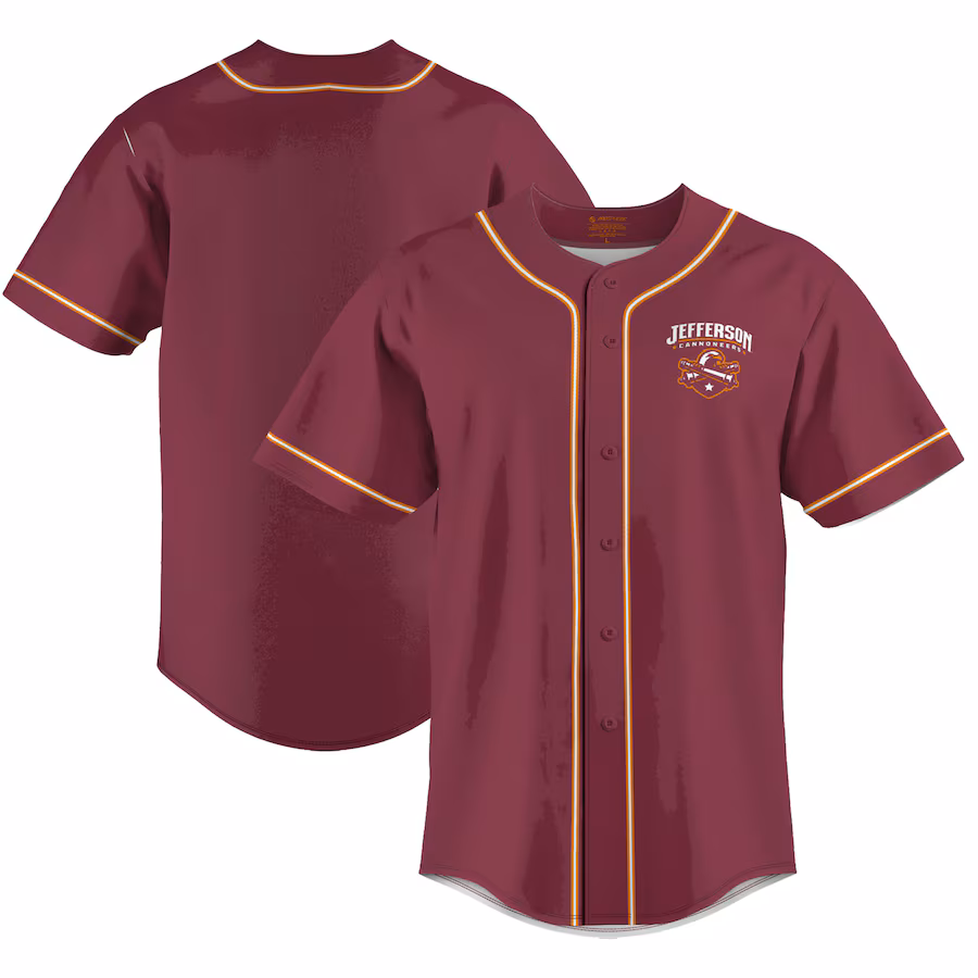 Men's ProSphere Maroon Jefferson Community College Cannoneers  Baseball Jersey