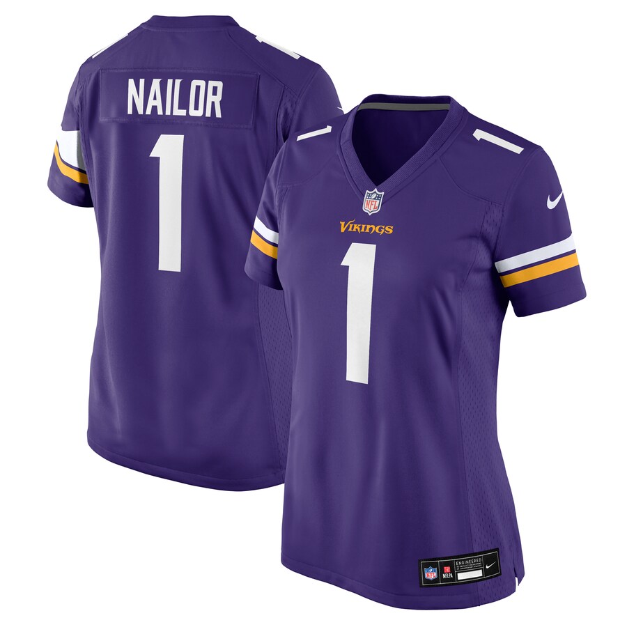Women's Minnesota Vikings Jalen Nailor Nike Purple Team Game Jersey
