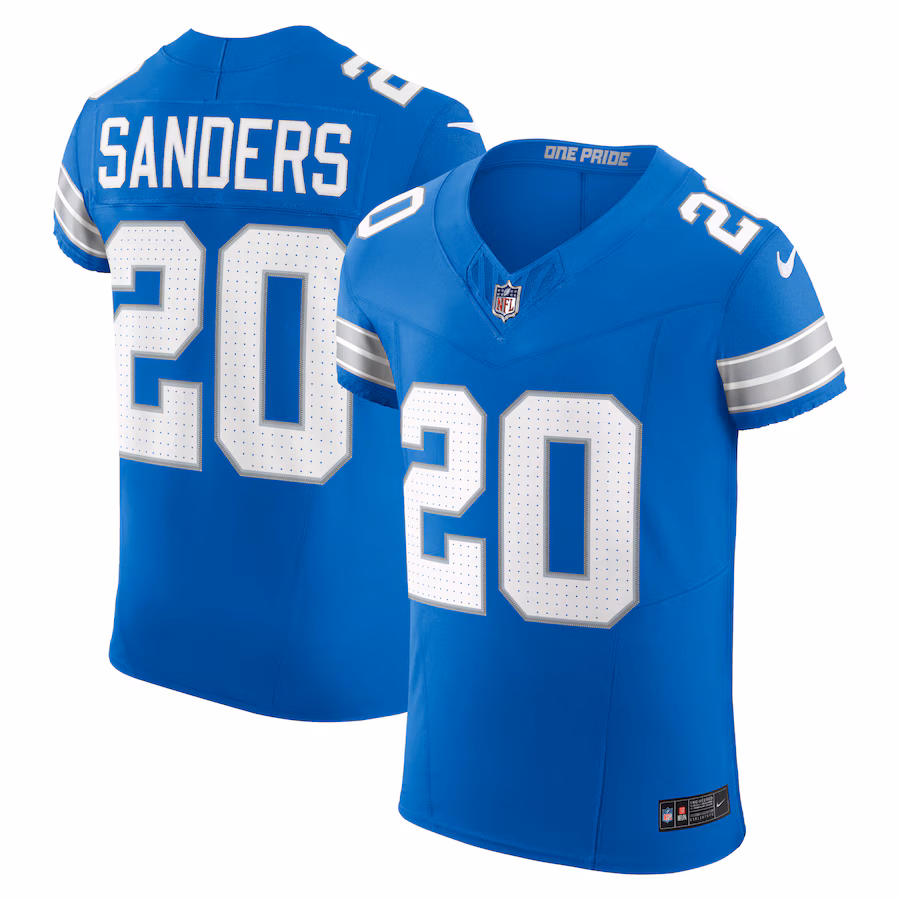 Men's Detroit Lions Barry Sanders Nike Blue Retired Player Vapor F.U.S.E. Elite Jersey