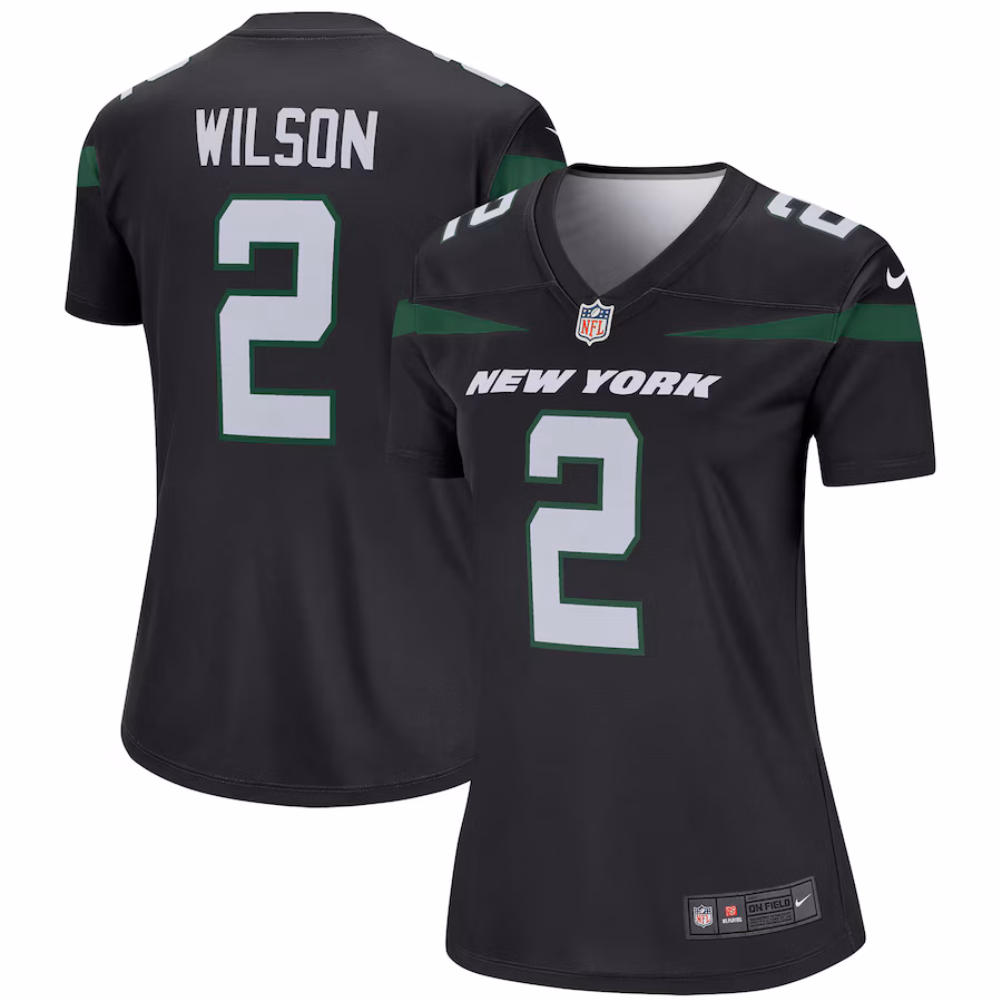 Women's New York Jets Zach Wilson Nike Black Alternate Legend Player Performance Top