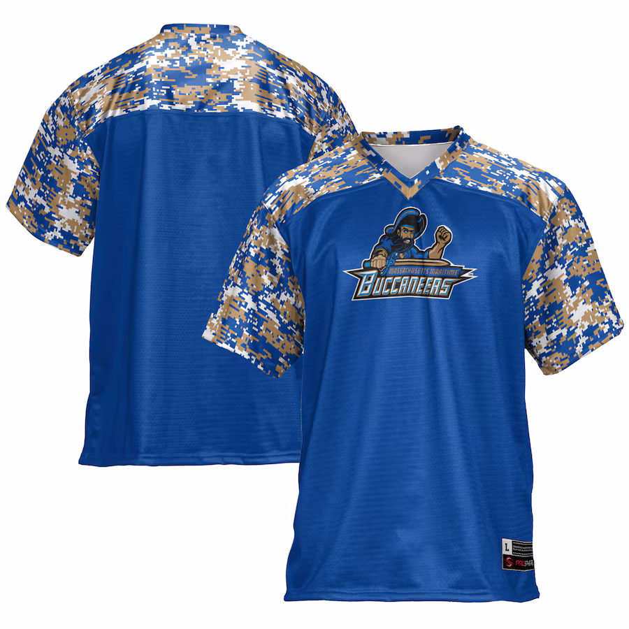 Men's GameDay Greats Blue Massachusetts Maritime Academy Buccaneers Football Jersey