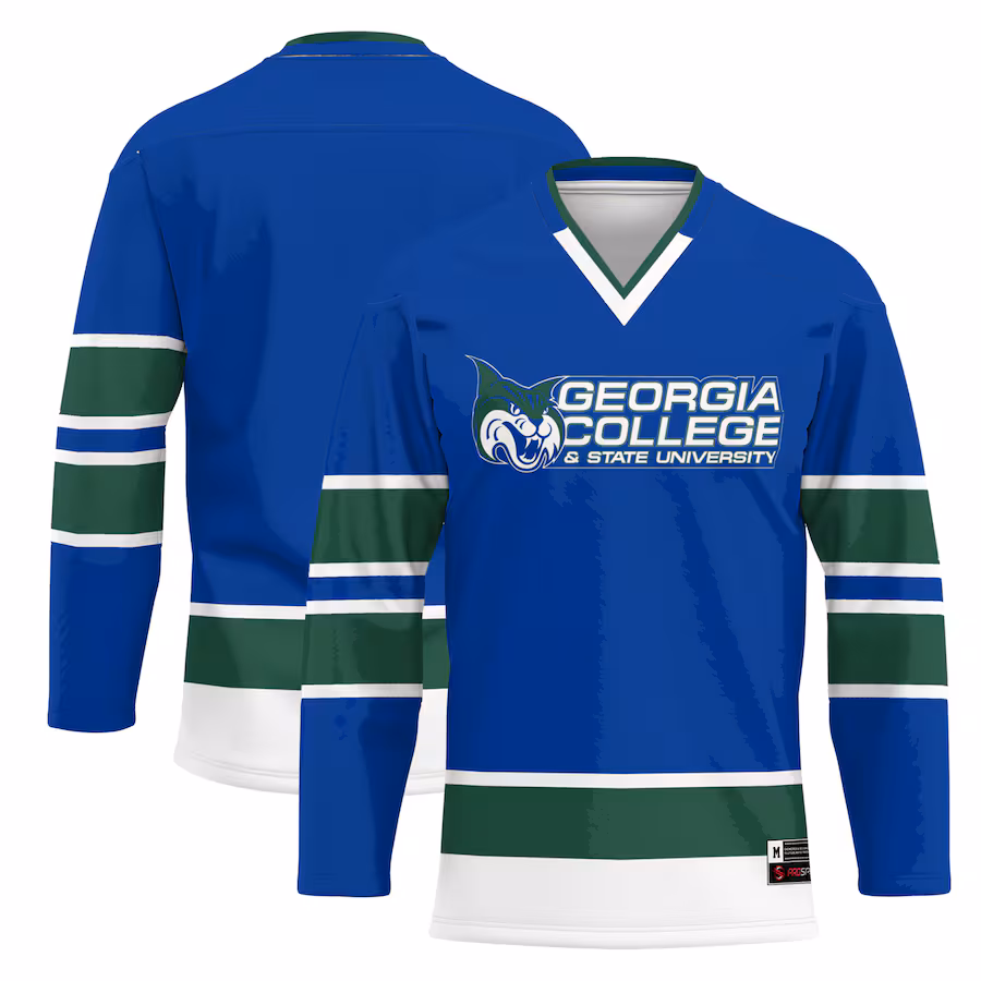 Men's GameDay Greats Blue Georgia College Bobcats Hockey Jersey