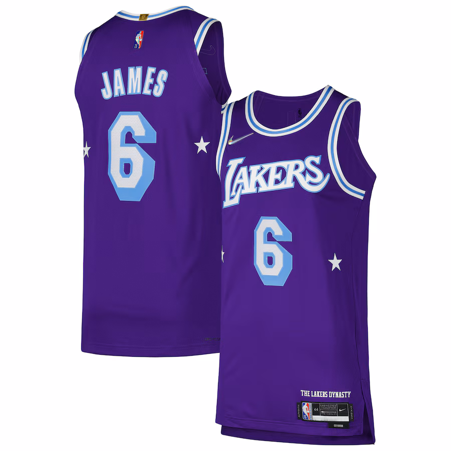 Men's Los Angeles Lakers LeBron James Nike Purple Authentic Player Jersey - City Edition
