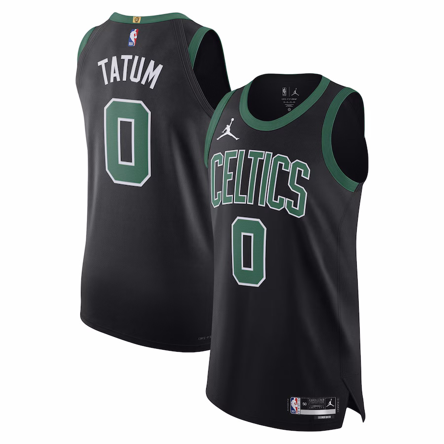 Men's Boston Celtics Jayson Tatum Jordan Brand Black Authentic Player Jersey - Statement Edition