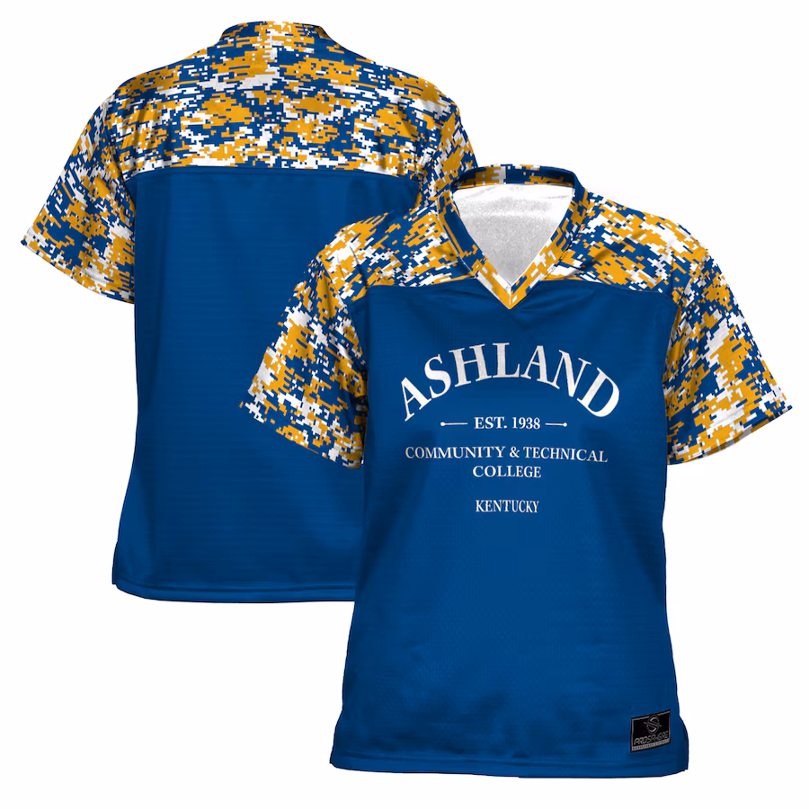 Women's ProSphere  Blue Ashland Community and Technical College Camo Football Jersey