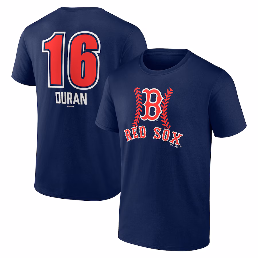 Men's Boston Red Sox Jarren Duran Navy Fastball Player Name & Number T-Shirt