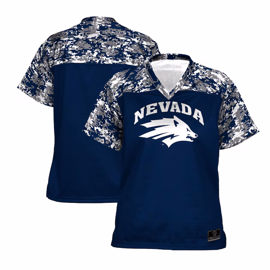 Women's ProSphere Blue Nevada Wolf Pack Camo Football Jersey