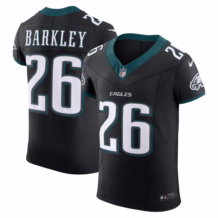 Men's Philadelphia Eagles Saquon Barkley Nike Black Alternate Vapor F.U.S.E. Elite Jersey