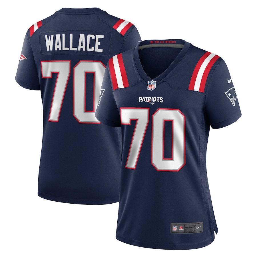 Women's New England Patriots Caedan Wallace Nike Navy Game Jersey