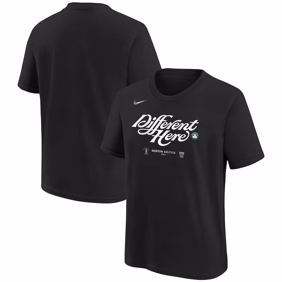 Youth Boston Celtics  Nike Black 2024 NBA Playoffs Mantra T-Shirt