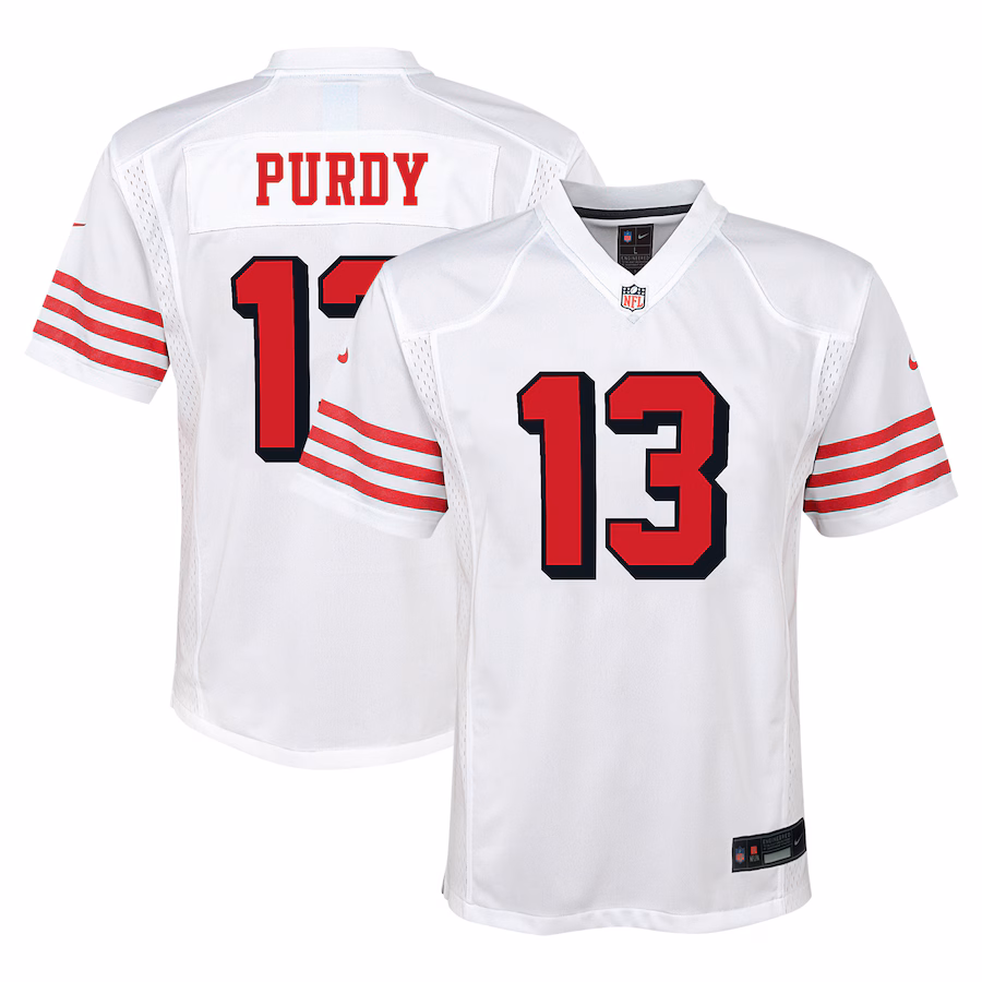 Youth San Francisco 49ers Brock Purdy Nike White Alternate Player Game Jersey