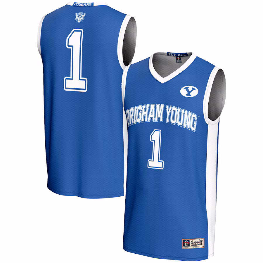 Men's GameDay Greats #1  Royal BYU Cougars  Lightweight Basketball Jersey