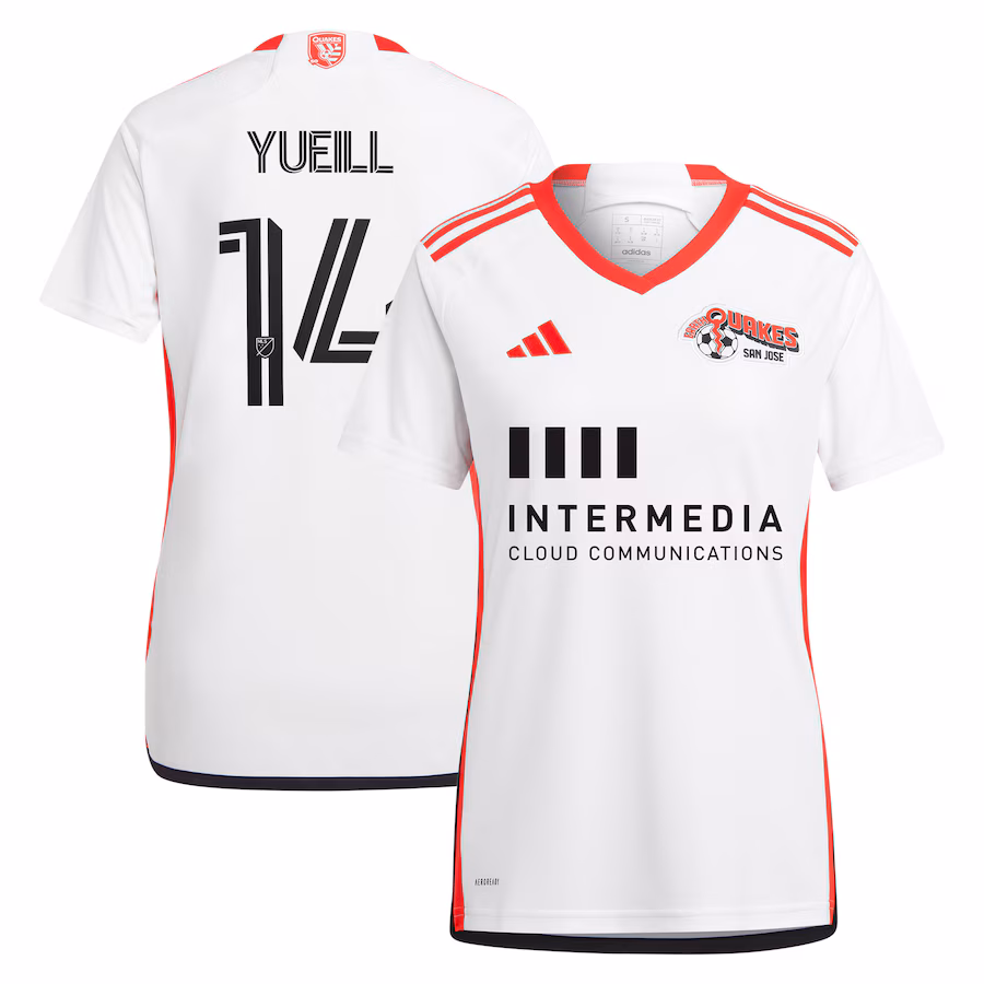 Women's San Jose Earthquakes Jackson Yueill adidas White 2024 The 50 Kit Replica Player Jersey